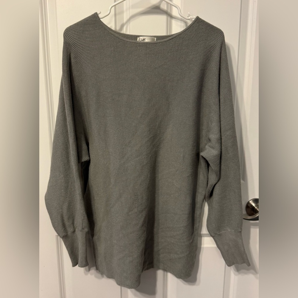 Green Ribbed Long Sleeve Sweater